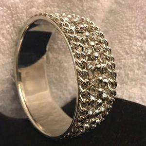 WHBM SILVER AND DIAMOND BANGLE BRACELET